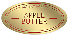 Custom 1-Color Foil-Stamped Labels And Stickers, 1" x 2" Oval, Box Of 500 Labels