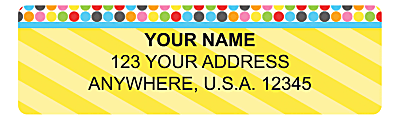 Custom Address Labels, 2-1/2" x 3/4", Bright Pop, Pack Of 144 Labels