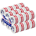 Tape Logic® Mixed Merchandise Preprinted Carton Sealing Tape, 3" Core, 3" x 110 Yd., Red/White, Pack Of 24