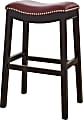 New Ridge Home Goods Julian Faux Leather Bar Stool, Red/Espresso