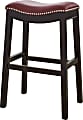 New Ridge Home Goods Julian Faux Leather Bar Stool, Red/Espresso 1 thumbnail image