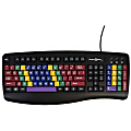 Ablenet LessonBoard standard QWERTY keyboard color coded by finger layout - Cable Connectivity - USB Interface - QWERTY Layout - Computer - Mac, Windows - Black 1 thumbnail image