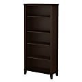 Bush Furniture Somerset Tall 5-Shelf Bookcase, Mocha Cherry, Standard Delivery