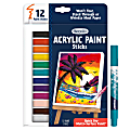 Crayola Acrylic Paint Doodle Sticks, Pack Of 12 1 thumbnail image