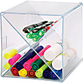 Business Source X-Cube Storage Organizer, 4 Compartment(s), 6"H x 6"W x 6"D, Desktop, Clear 1 thumbnail image
