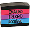 U.S. Stamp & Sign Emailed Message Stamp Set, "EMAILED, FAXED, RECEIVED", Assorted Colors