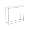 Eurostyle Teresa Console Table, 29-7/8”H x 35-2/5”W x 9-7/8”D, Polished Silver/High Gloss White