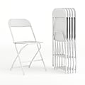 Flash Furniture Hercules Series Plastic Folding Chairs, White, Set Of 6 Chairs