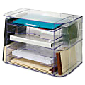 Sparco 6-tray Jumbo Desk Sorter - 3 Pocket(s) - 12.3" Height x 18.1" Width x 10" Depth - Desktop, Wall Mountable - Clear - 1Each