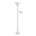 Lalia Home Torchiere Floor Lamp With Reading Light, 71"H, White