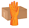 ProGuard Deluxe Flock Lined Latex Gloves, Medium, Orange, Pack Of 12