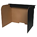 Flipside Fold/Lock Desktop Privacy Screen - 47" Width x 12" Height47" Length - Corrugated - Black, Brown - 24 / Pack