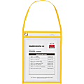 C-Line Hanging Strap Shop Ticket Holder - 12" x 9" x 16" - Vinyl - 15 / Box - Yellow