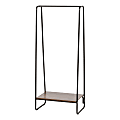IRIS Metal Garment Rack With Wood Shelf, 59"H x 25-3/16"W x 15-3/4"D, White/Dark Brown 1 thumbnail image