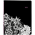 Cambridge® FloraDoodle 2025 Weekly Monthly Appointment Book Planner, Black/White, Large, 8 1/2" x 11" 1 thumbnail image