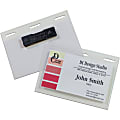 C-Line Self-Laminating Magnetic Style Name Badge Holder Kit - Support 3.50" x 2.25" Media - Poly, Plastic - 20 / Box - White 1 thumbnail image