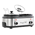 MegaChef Dual 1.5 Qt Crock Buffet Slow Cooker, Silver