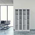 Glamour Home Avidan 24"W 5-Shelf Metal Cabinet With Doors, White