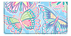 Custom Personal Wallet Check Cover, Leather, © Designs by Shan Psychedelic Butterflies 1 thumbnail image