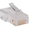 Tripp Lite RJ45 for Solid/Standard Conductor 4-Pair Cat5e Cat5 Cable 100 Pack - Network connector - RJ-45 (M) - CAT 5e - solid, stranded (pack of 100) 1 thumbnail image