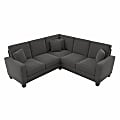 Bush® Furniture Stockton 87"W L-Shaped Sectional Couch, Charcoal Gray Herringbone, Standard Delivery