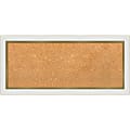 Amanti Art Cork Bulletin Board, 33" x 15", Natural, Eva White Gold Polystyrene Frame