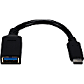 QVS USB-C Male to USB-A Female SuperSpeed 5Gbps 3Amp Cable - 6" - First End: 1 x USB 3.1 Type C - Male - Second End: 1 x USB 3.1 Type A - Female - 5 Gbit/s - Black