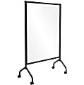 MooreCo Essentials Plastic Mobile Partition And Sneeze Guard, 54" x 38-1/2", Clear/Silver