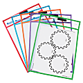 Learning Resources® Write-And-Wipe Dry-Erase Pockets, 9 1/2" x 12", Assorted Colors, Pack Of 5