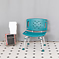 Flash Furniture Hercules Adjustable Bath And Shower Chair With Extra-Wide Back, 33-1/4"H x 19"W x 20-3/4"D, Teal