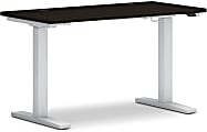 HON® Coordinate 48"W Height-Adjustable Computer Desk With Mod Worksurface, Java Oak/Silver