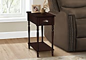 Monarch Specialties Eva Rectangular Accent Table, 24-1/2”H x 12”W x 22”D, Brown 1 thumbnail image
