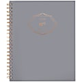 Cambridge® WorkStyle Gray Gem Academic Weekly/Monthly Planner, 8-1/2" x 11", Gray/Rose Gold, July 2020 To June 2021, 1442-905A-30