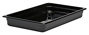 Cambro Camwear GN 1/1 Size 2" Food Pans, 2”H x 12-3/4”W x 20-7/8”D, Black, Set Of 6 Pans