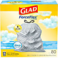 Glad® ForceFlex Tall Kitchen Drawstring Trash Bags, Febreeze Scent, 13 Gallons, White, 80 Per Box, Bundle Of 120 Boxes 1 thumbnail image