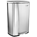 Elama 13-Gallon Rectangular Stainless Steel Step Trash Bin With Slow Close Mechanism, 25-1/4”H x 16-3/4”W x 12”D, Matte Silver 1 thumbnail image