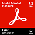 Adobe Acrobat Standard, 2025, 1-Year Subscription, Mac/Windows, Download