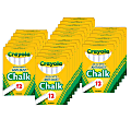 Crayola® Anti-Dust Chalkboard Chalk, 3/8", White, 12 Sticks Per Box, Set Of 24 Boxes 1 thumbnail image