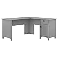 Bush Business Furniture Salina 60"Ws L-Shaped Corner Desk With Storage, Cape Cod Gray, Standard Delivery