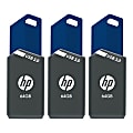 HP x900w USB 3.0 Flash Drives, 64GB, Pack Of 3 Drives 1 thumbnail image