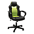 Essentials By OFM Racing-Style Mid-Back Gaming Chair, Green/Black 1 thumbnail image