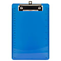 JAM Paper® Plastic Mini Clipboard, 6" x 9", Blue