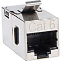 Eaton Tripp Lite Series Cat6 Straight Through Modular Shielded In-line Snap-in Coupler (RJ45 F/F), TAA - Silver - Gold - TAA Compliant 1 thumbnail image