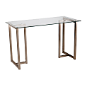 SEI Furniture Holly & Martin Haxor Metal/Glass 48"W Writing Desk, Champagne 1 thumbnail image
