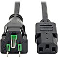 Eaton Tripp Lite Series Hospital-Grade Power Cord, NEMA 5-15P to C13 - Green Dot, 10A, 125V, 18 AWG, 10 ft. (3.05 m), Black - P006010HG10 1 thumbnail image