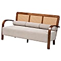 Baxton Studio Sage Modern Japandi Sofa, 32-3/4”H x 68-1/8”W x 28-15/16”D, Light Gray/Walnut Brown