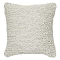 Dormify Emme Chunky Knit Square Pillow Cover, Light Grey