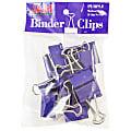 JAM Paper® Designer Binder Clips, Medium, 3/4" Capacity, Purple, Bag Of 15 Clips
