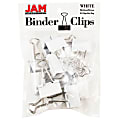 JAM Paper® Designer Binder Clips, Medium, 3/4" Capacity, White, Bag Of 15 Clips