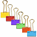 JAM Paper® Designer Binder Clips, Small, 1/2" Capacity, Assorted Colors, 25 Clips Per Bag, Pack Of 6 Bags